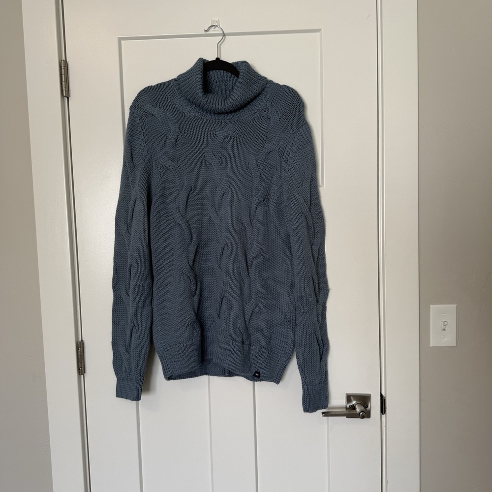 Brax Brian Cable knit Turtleneck Sweater NEW Wool Blend Size Large 50 Blue NWT - Picture 4 of 8